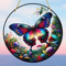 Butterfly Acrylic Suncatcher Round Window Hanging Rainbow Light Catcher Decor For Home Bedroom Gard 3