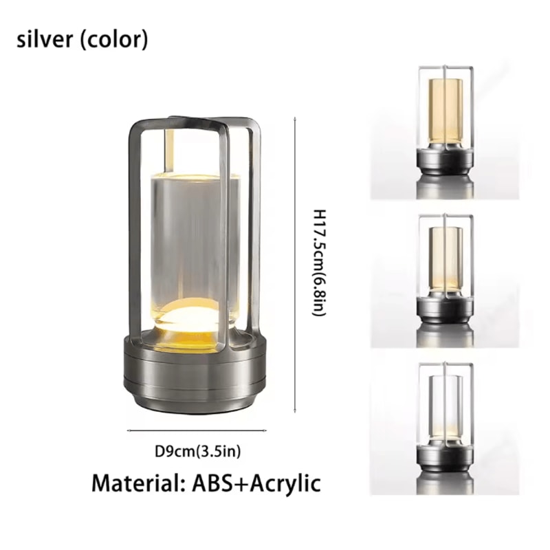 Cordless LED Table Lamp Industrial Style Rechargeable Desk Light Portable Ambient Lamp For Home Out 6