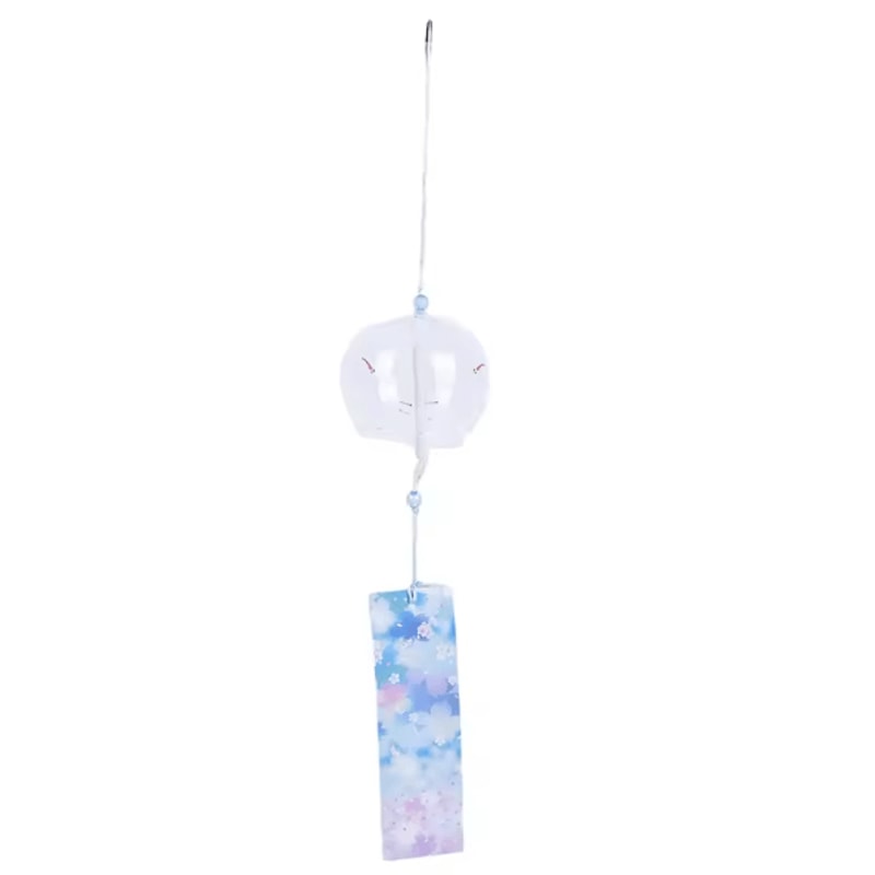 Japanese Sakura Wind Chime Glass Furin Bell Cherry Blossom Hanging Decor For Home Garden 4
