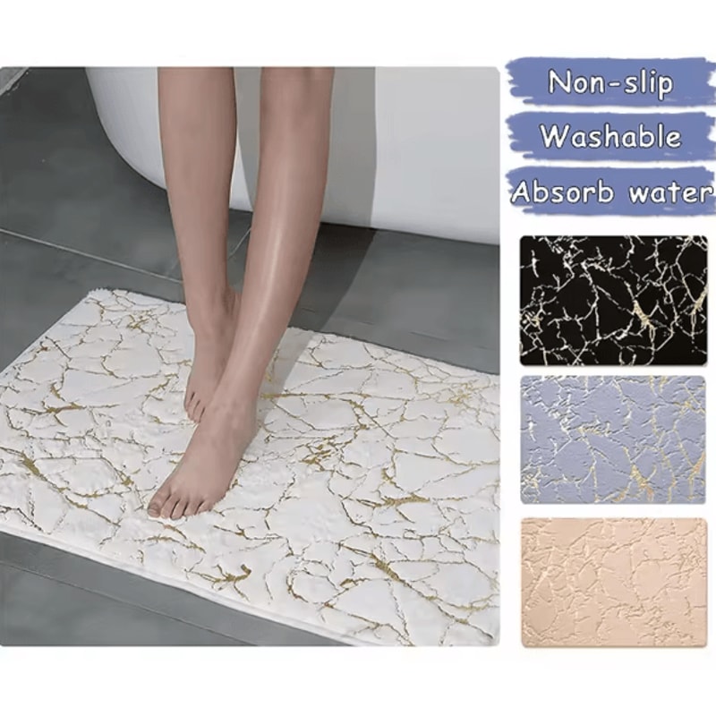 Modern Non Slip Bath Mat Washable Rectangle Floor Rug Soft Absorbent Bathroom Doormat For Bedroom L 0
