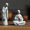 Zen Monk Statue White Buddhist Figurine Mini Landscape Ornament For Aquarium Garden Home Decor 1