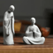 Zen Monk Statue White Buddhist Figurine Mini Landscape Ornament For Aquarium Garden Home Decor 1