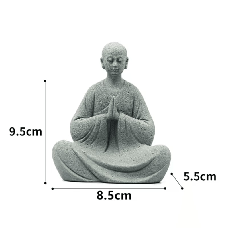 Zen Monk Statue White Buddhist Figurine Mini Landscape Ornament For Aquarium Garden Home Decor 6