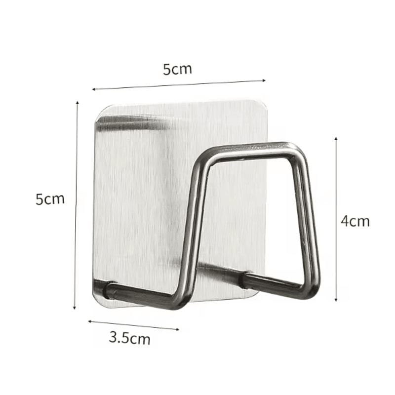 Stainless Steel Adhesive Wall Hooks No Drill Bathroom Towel Hooks Heavy Duty Waterproof Hanging Hoo 5