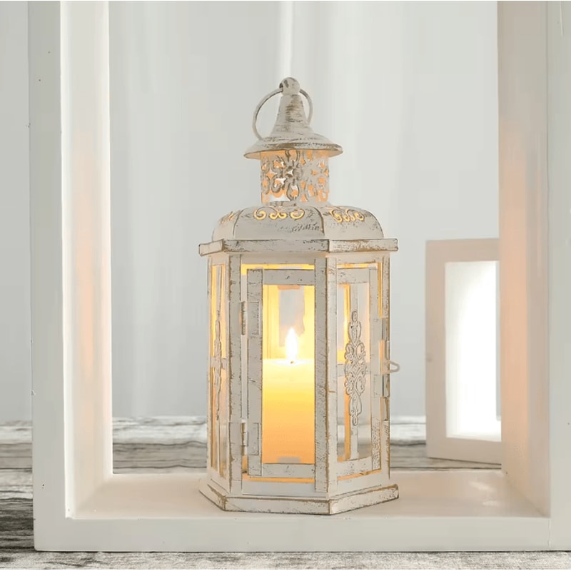 Vintage Metal Hanging Candle Lantern Decorative Candle Holder For Indoor Outdoor Wedding Home Decor 0