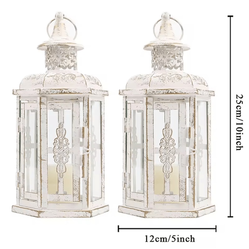 Vintage Metal Hanging Candle Lantern Decorative Candle Holder For Indoor Outdoor Wedding Home Decor 5