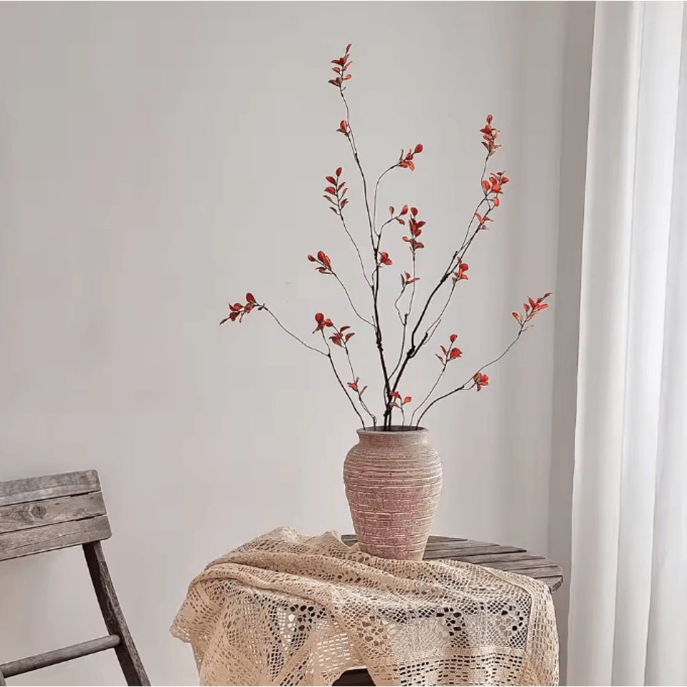 Artificial Autumn Branches Chinese Style Faux Plant Elegant Vase Display Decor For Home Hotel Styli 0