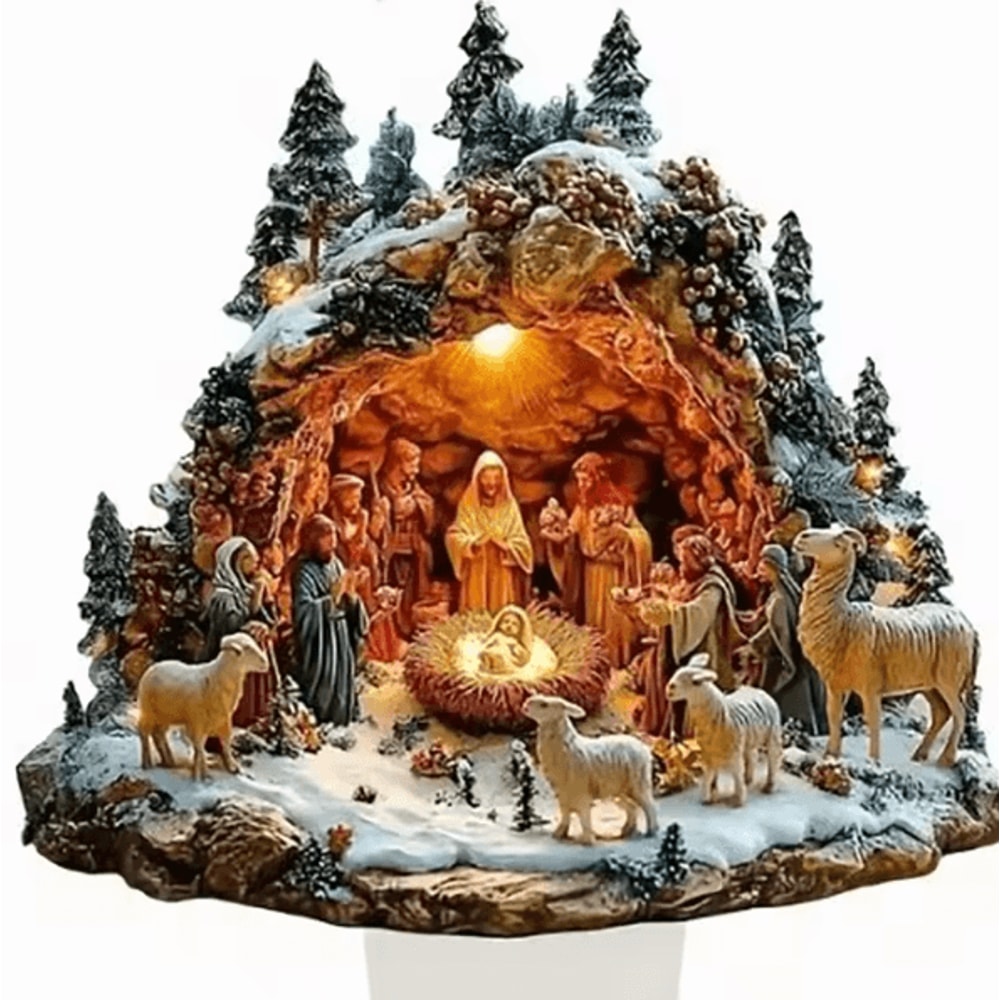 Transparent Acrylic Nativity Scene Ornament 2D Christmas Table Centerpiece Christian Holiday Decor 4