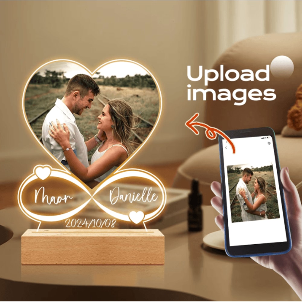 Custom Photo Acrylic Plaque Personalized Couple Love Frame Romantic Gift For Anniversary Valentines 1