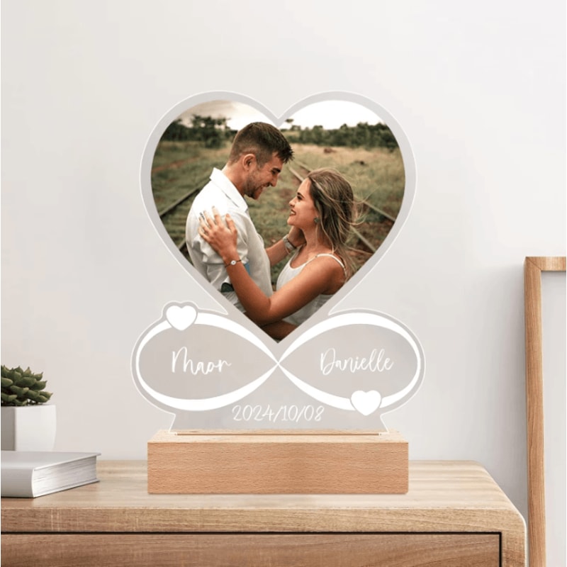 Custom Photo Acrylic Plaque Personalized Couple Love Frame Romantic Gift For Anniversary Valentines 3