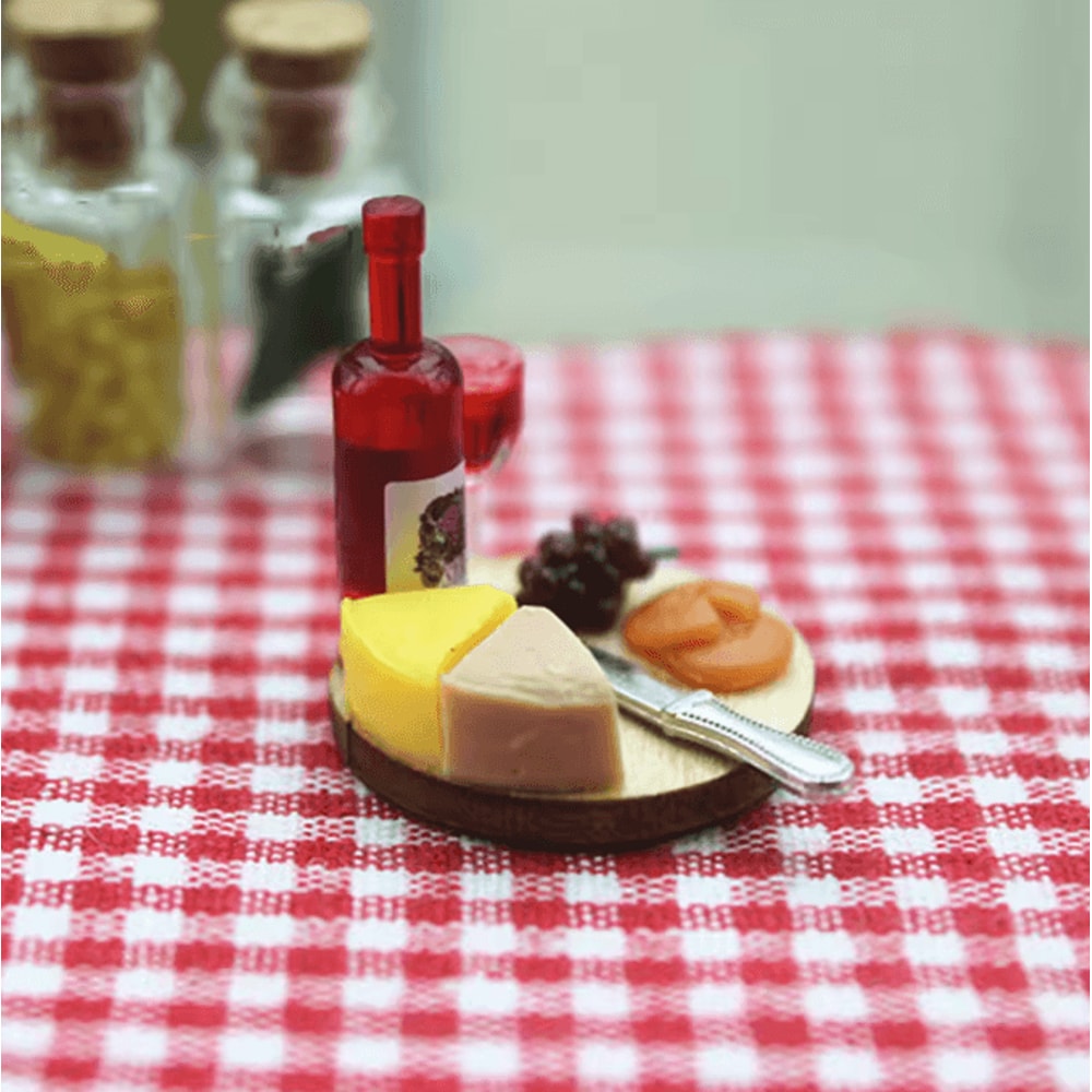 MiniFeast Dollhouse Wine Cheese Board Set Miniature Food Accessories For Kitchen Bar Display Scen 1