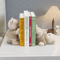CozyBear Cream Bookend Figurine Cute Resin Bear Shelf Decor For Bookcase Living Room Gift Display 1