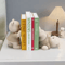 CozyBear Cream Bookend Figurine Cute Resin Bear Shelf Decor For Bookcase Living Room Gift Display 1
