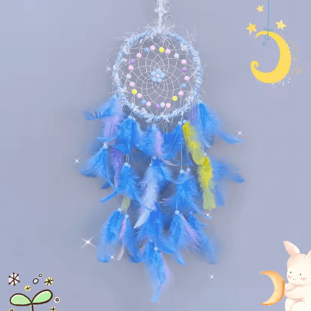 DreamAura Handmade Dream Catcher Wind Chimes Boho Feather Hanging Decor For Bedroom Car Home 4