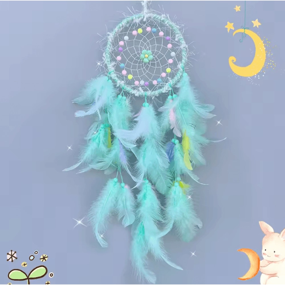 DreamAura Handmade Dream Catcher Wind Chimes Boho Feather Hanging Decor For Bedroom Car Home 5