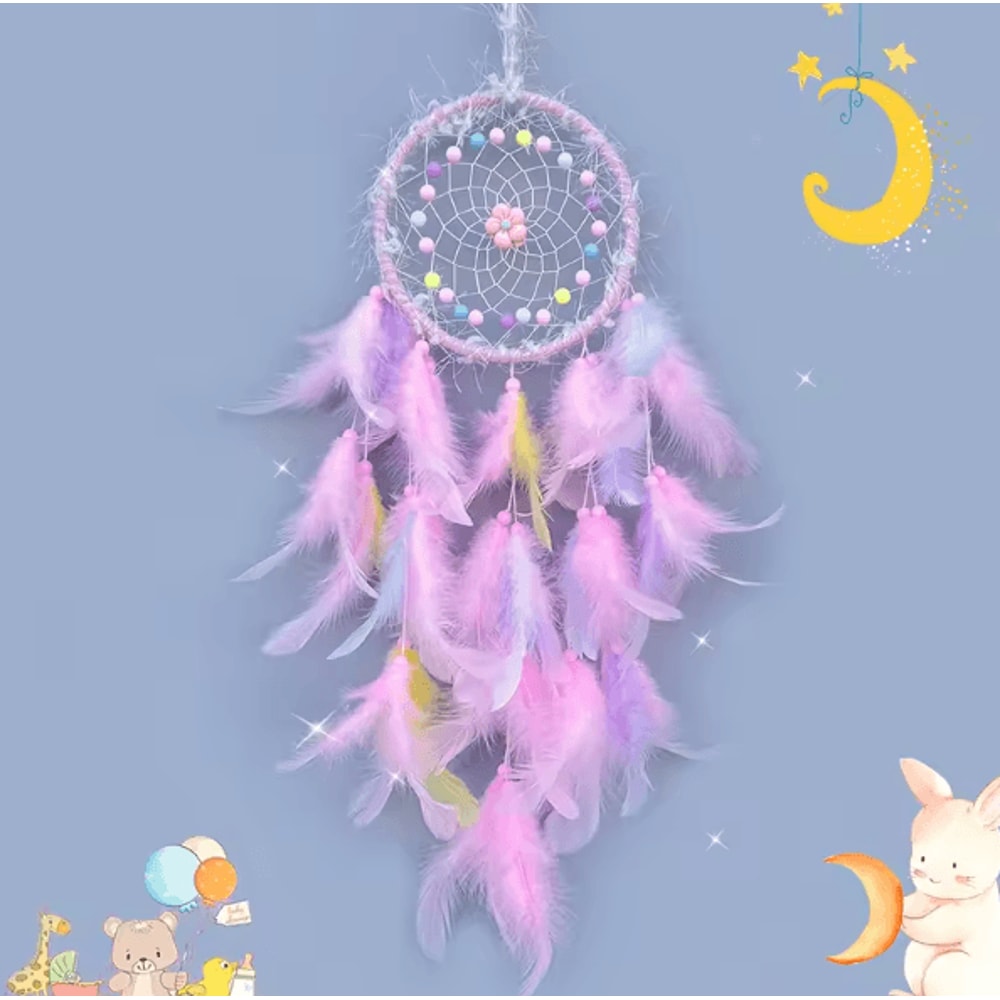 DreamAura Handmade Dream Catcher Wind Chimes Boho Feather Hanging Decor For Bedroom Car Home 6