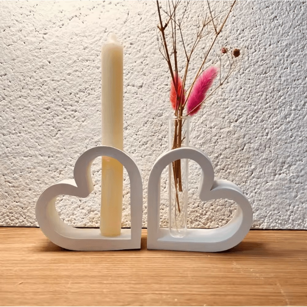 CraftBloom 3Piece HeartShaped Silicone Planter Mold Set DIY Epoxy Resin Vase Hydroponic Flowerpot 1