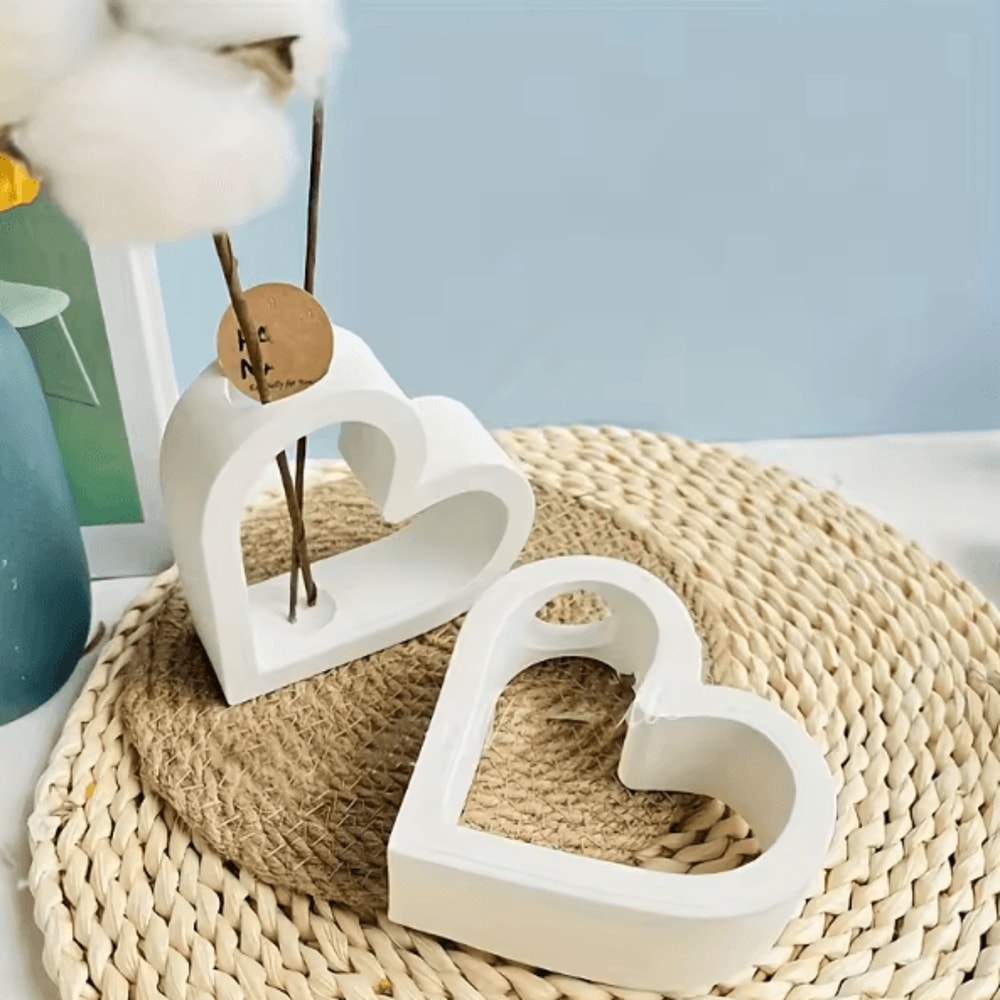 CraftBloom 3Piece HeartShaped Silicone Planter Mold Set DIY Epoxy Resin Vase Hydroponic Flowerpot 3