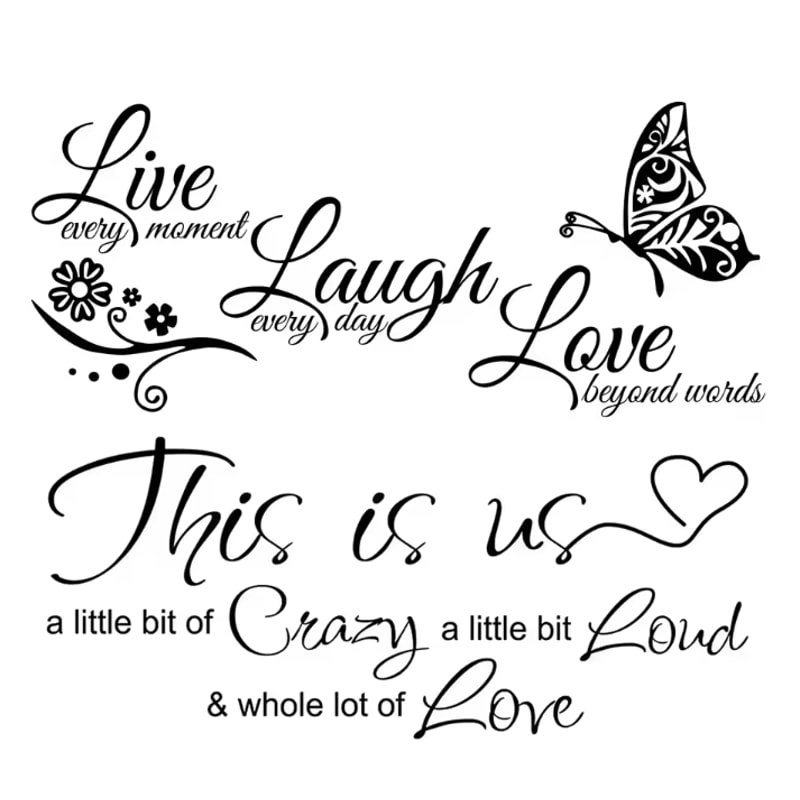 InspireNest Live Laugh Love Butterfly Vinyl Wall Decal For Living Room Home Decor 0
