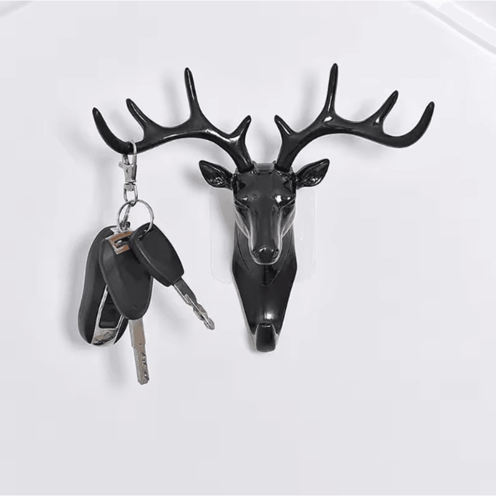 RustiHorn Vintage Deer Antler Wall Hook Rack For Coats Hats Keys Rustic Home Decor 0