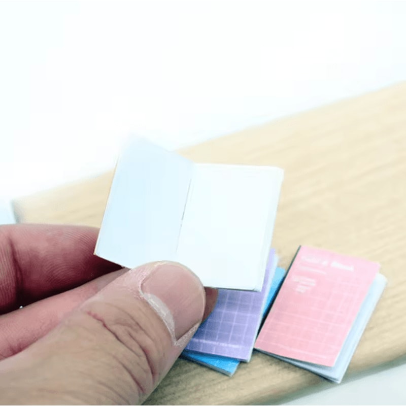 MiniVerse 4PCS Dollhouse Mini Exercise Book Set For DIY Study Room Decoration Miniature Displays 3