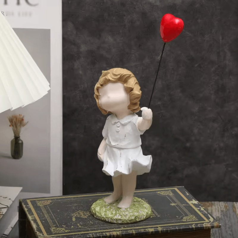 ArtMuse BanksyInspired Balloon Girl Resin Ornament For Modern Home Decor Statement Interiors 3