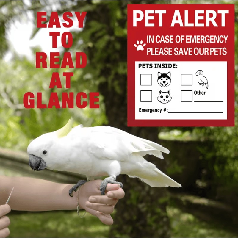SafePaws Emergency Pet Alert Window Stickers 4Pack Static Cling Rescue Decals For Home Car Safety 0