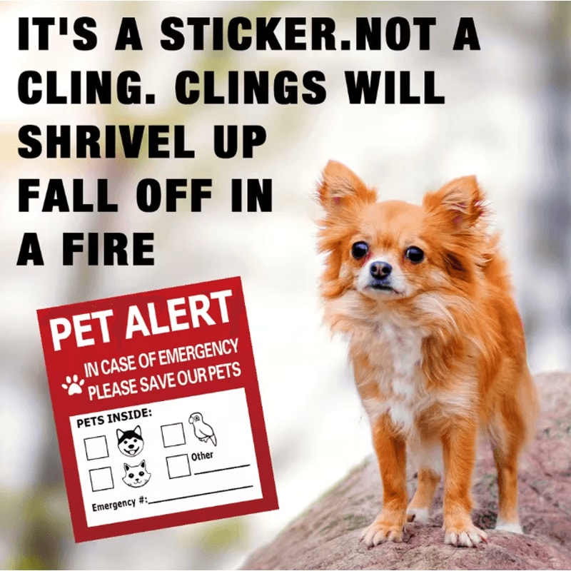 SafePaws Emergency Pet Alert Window Stickers 4Pack Static Cling Rescue Decals For Home Car Safety 1