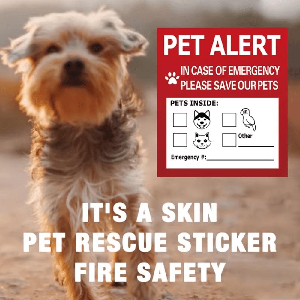 SafePaws Emergency Pet Alert Window Stickers 4Pack Static Cling Rescue Decals For Home Car Safety 2