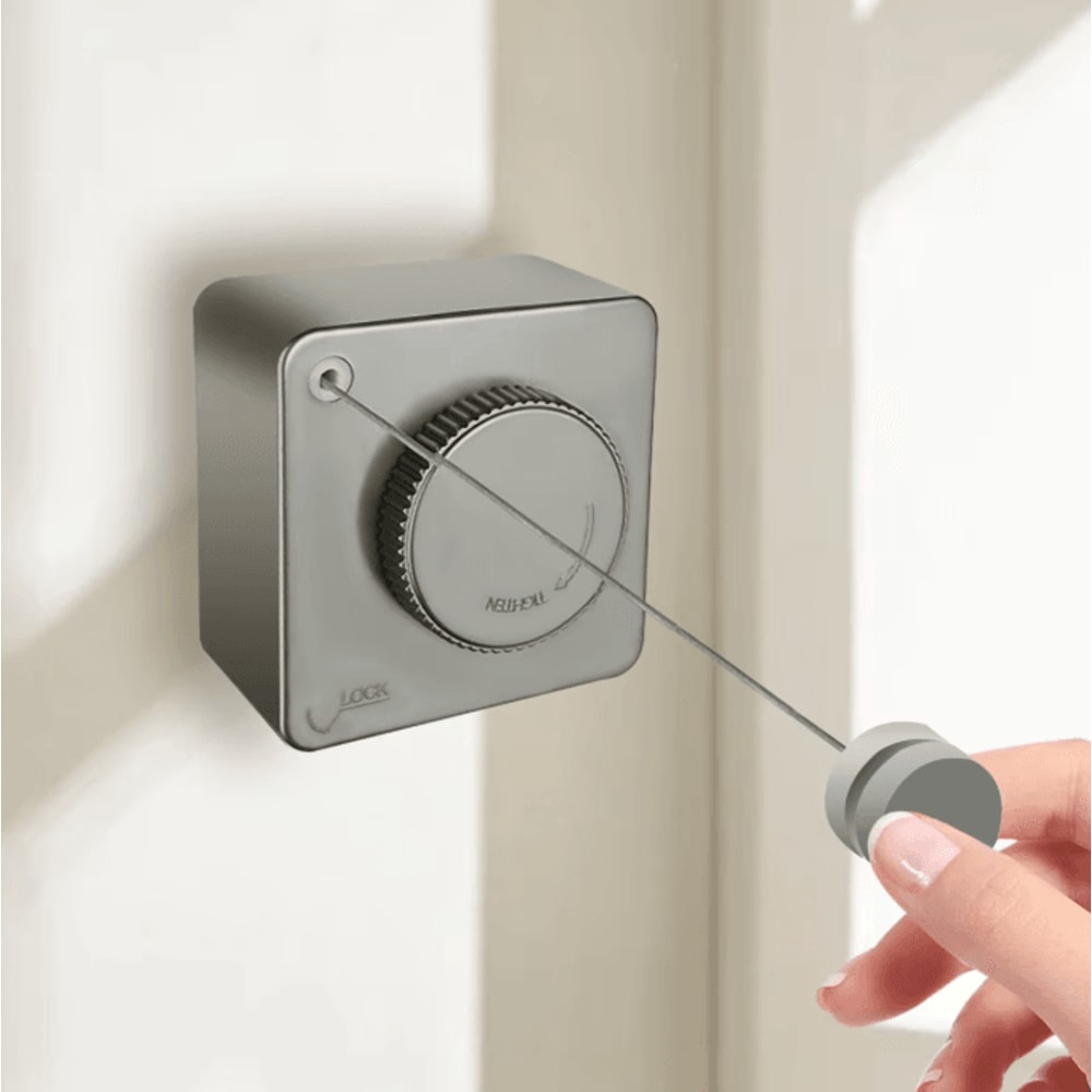 FlexDry 151FT Retractable Clothesline Wall Mounted Stainless Steel Laundry Line For Indoor Outdoor 0