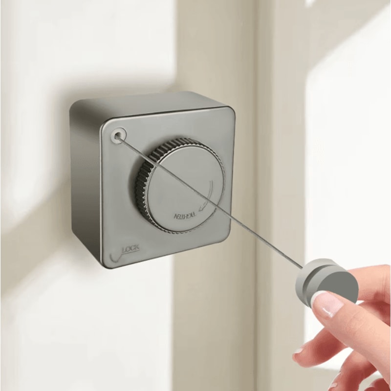 FlexDry 151FT Retractable Clothesline Wall Mounted Stainless Steel Laundry Line For Indoor Outdoor 0