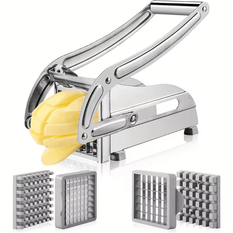 SlicePro Stainless Steel Manual Vegetable Slicer With Square Blade For Potatoes Cucumbers Everyday 2