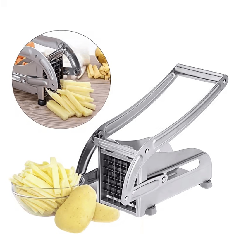 SlicePro Stainless Steel Manual Vegetable Slicer With Square Blade For Potatoes Cucumbers Everyday 3