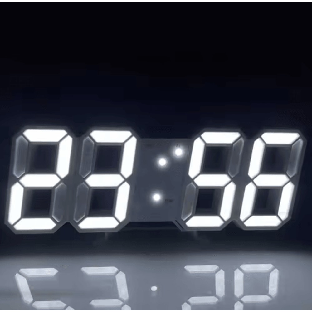 GlowTime 3D Luminous Digital Clock Voice Activated Silent LED Desk Clock For Bedroom Modern Home D 2