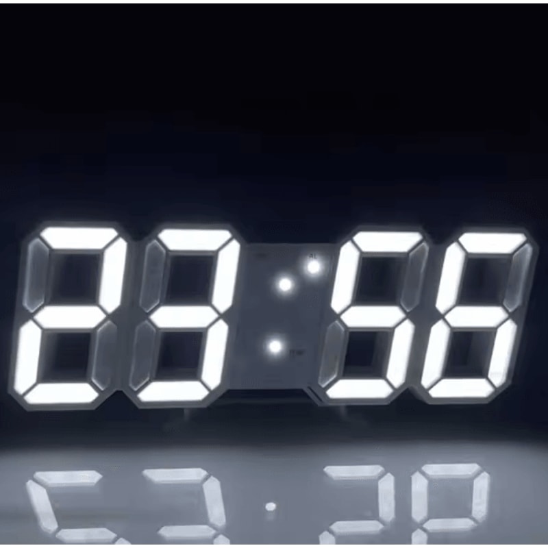 GlowTime 3D Luminous Digital Clock Voice Activated Silent LED Desk Clock For Bedroom Modern Home D 2