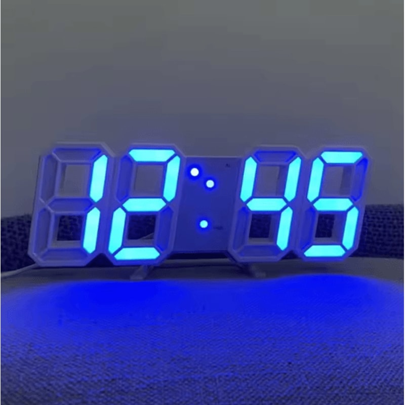 GlowTime 3D Luminous Digital Clock Voice Activated Silent LED Desk Clock For Bedroom Modern Home D 5
