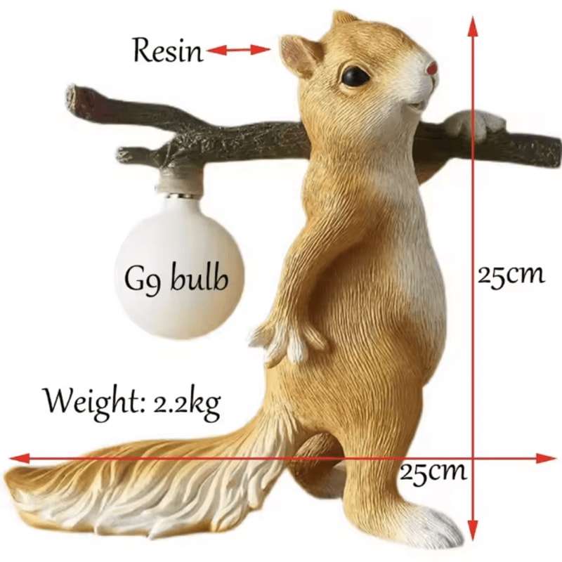 GlowNest Nordic Cartoon Squirrel Resin Desk Lamp Cute Ambient Light For Kids Bedroom Living Room D 4
