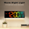 16Inch RGB Large Digital Wall Clock With Remote Temperature Display Alarm 0