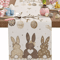 Spring Easter Bunny Table Runner Linen Farmhouse Decor For Dining Holiday Parties 1