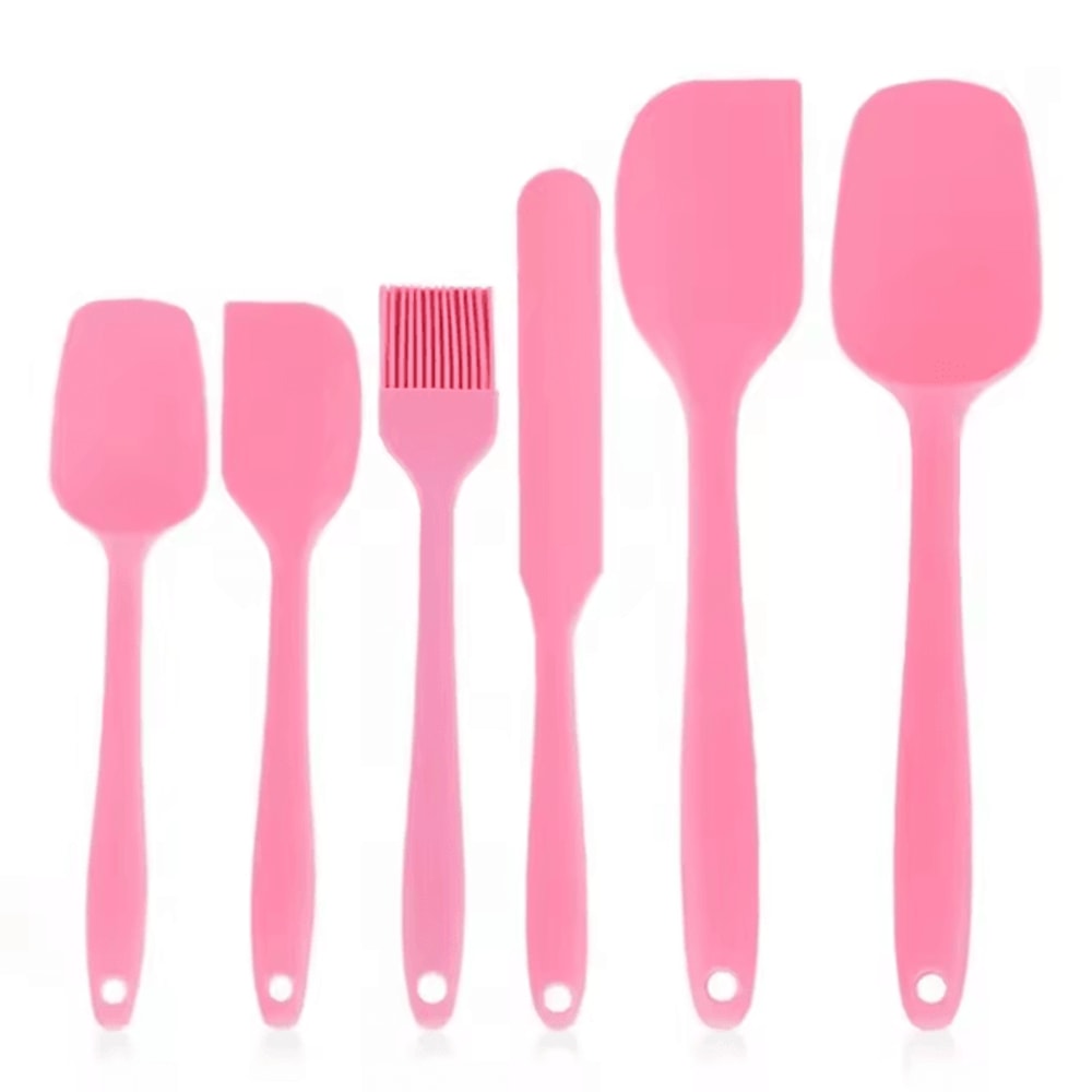 6Piece Food Grade Silicone Spatula Set Heat Resistant NonStick Kitchen Tools For Cooking Baking 6
