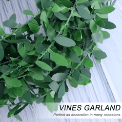 greenvibe artificial ivy garland flexible green leaves vine for wedding, diy headbands & home decor styling
