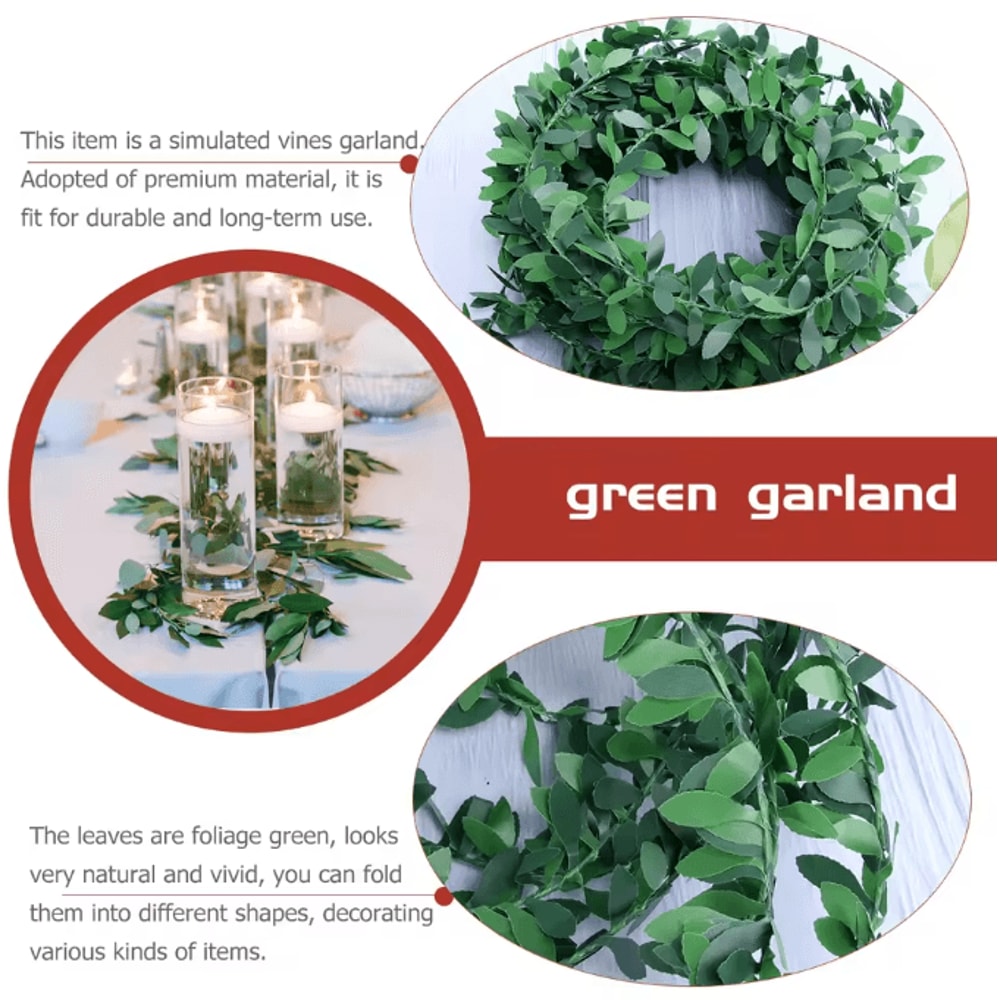 GreenVibe Artificial Ivy Garland Flexible Green Leaves Vine For Wedding DIY Headbands Home Decor S 3
