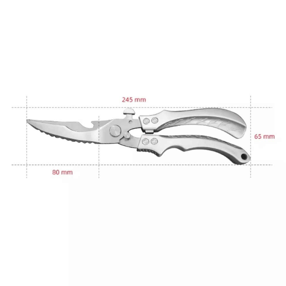 HeavyDuty Stainless Steel Kitchen Scissors Multifunction Chicken Bone Shears For Meat Food Prep 5