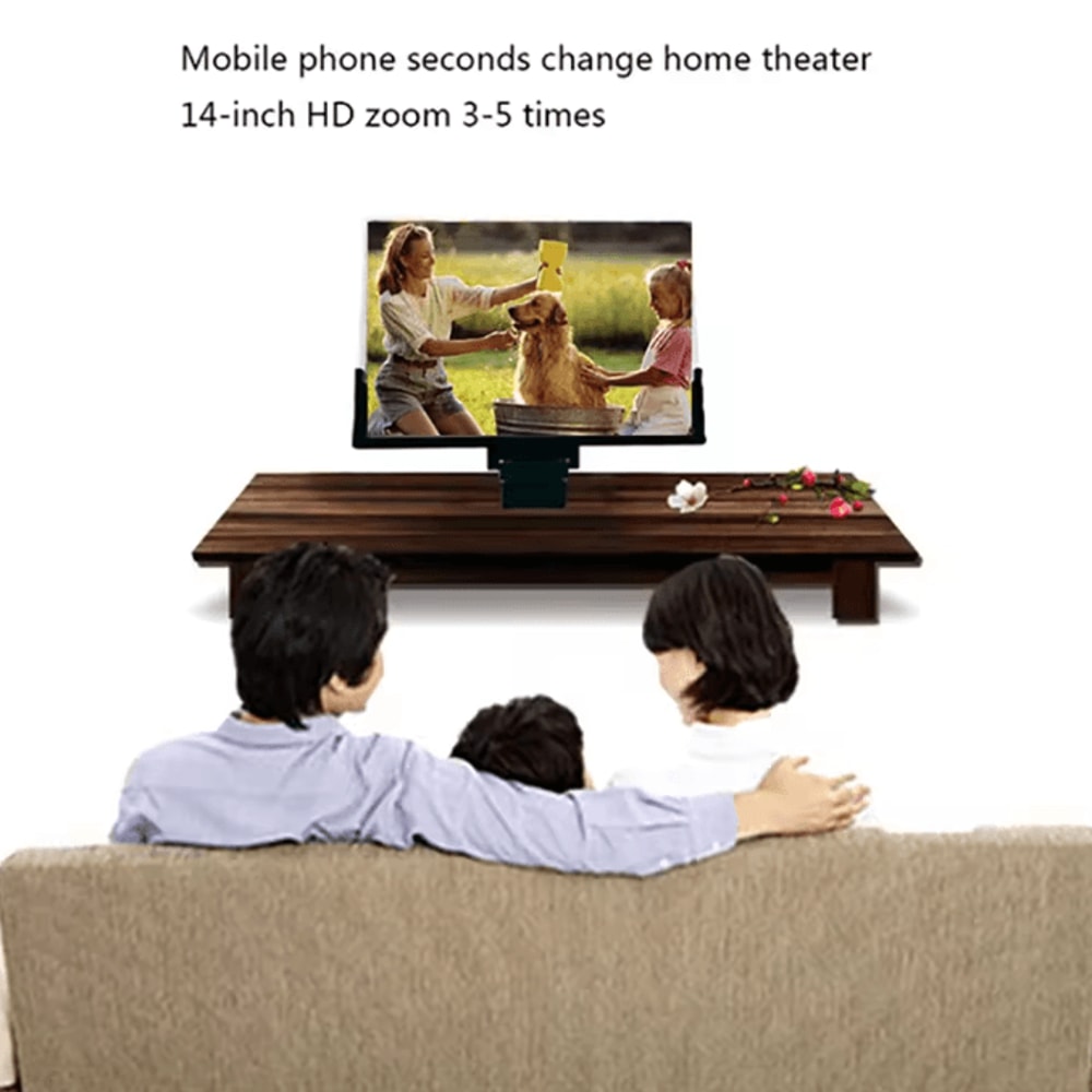 14Inch 3D Phone Screen Magnifier HD Mobile Screen Amplifier Stand For Movies Videos 2
