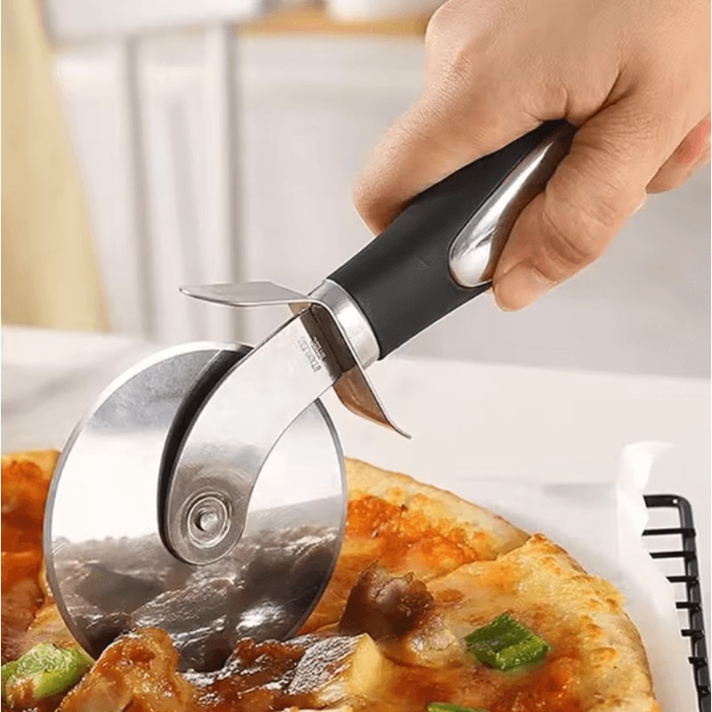 3Inch Stainless Steel Pizza Cutter Wheel Ergonomic NonSlip Handle With Finger Guard 4