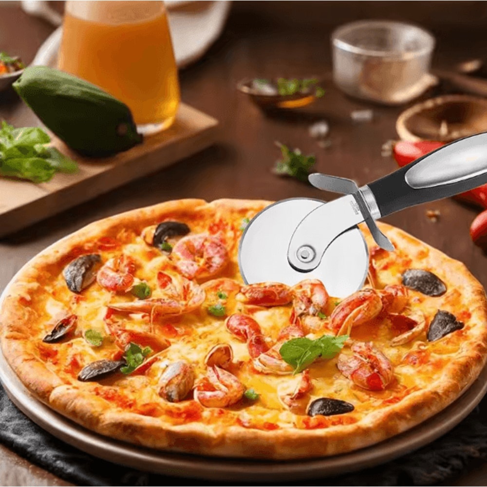 3Inch Stainless Steel Pizza Cutter Wheel Ergonomic NonSlip Handle With Finger Guard 5