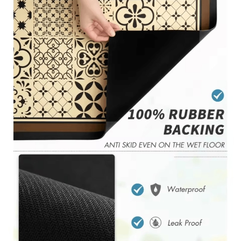 Premium Absorbent Dish Drying Mat With Waterproof Rubber Backing For Kitchen Coffee Bar 4