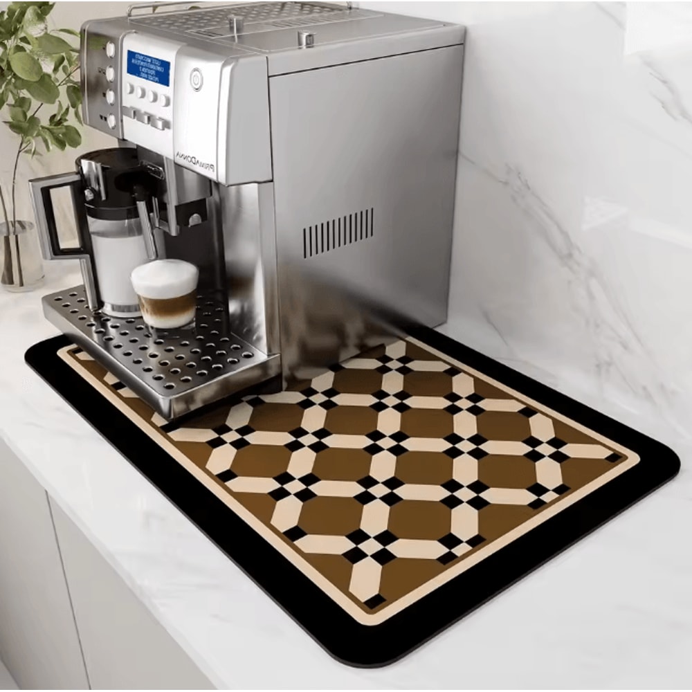 Premium Absorbent Dish Drying Mat With Waterproof Rubber Backing For Kitchen Coffee Bar 6