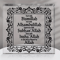 elegant acrylic eid mubarak ramadan decor sign for table & home display