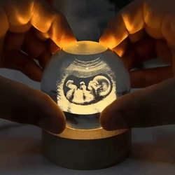 personalized ultrasound crystal ball with laser engraved baby photo keepsake gift